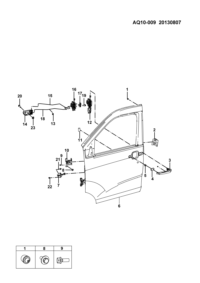 23858086-HINGE ASSY-FRONT DOOR