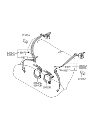 898303K000CH-BUCKLE ASSY-RR S/BELT,LH