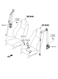 888102M0109P-SEAT BELT ASSY-FRONT,LH