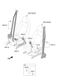 88840CY100TRY-BUCKLE ASSY-FRONT SEAT BELT,RH