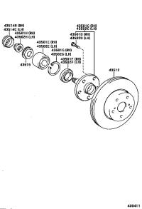 4350222080-HUB SUB-ASSY, FRONT AXLE, RH/LH