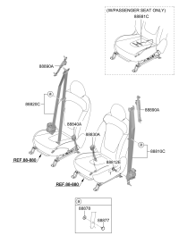 88820Q3000NNB-S/BELT ASSY-FR RH