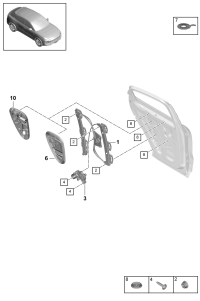 9Y0839461-WINDOW LIFTER PORSCHE LH RR