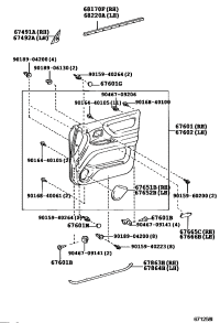 6749160060-GARNISH, FRONT DOOR LOWER FRAME BRACKET, RH