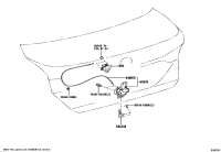6460707030-CABLE SUB-ASSY, LUGGAGE DOOR LOCK CONTROL