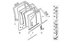51357207843-Seal, rear door outer guide, rh/lh