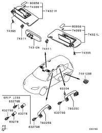 MN124448-MIRROR ASSY,ROOM