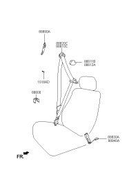 888313B022GF-BUCKLE ASSY-FR S/BELT,LH