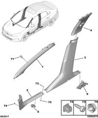 98095150DS-Garnish, center pillar, upper