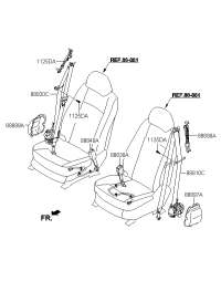 888403M200BR-BUCKLE ASSY-FRONT SEAT BELT,RH