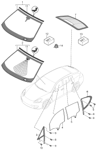 97054111124-Windshield glass: