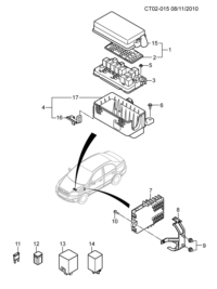 96651054-Cover, accessory wiring block (including 2,15) (10.240)