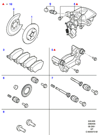 4S712A315AA-BRAKE DISC LR/RR SPORT/L320