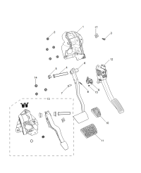 10504066-Bracket, brake & accelerator pedal