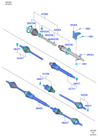 ED8G3B436CA-Rh/spindle-fr axle