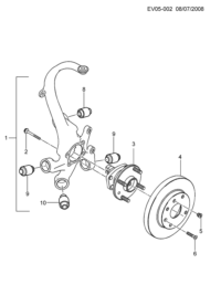 96639740-Knuckle, rr. suspension (incl. 8-10)