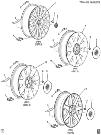 9596001-Wheel, 19X7.5