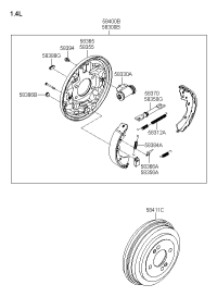583101G100-DRUM BRAKE ASSY-RR LH