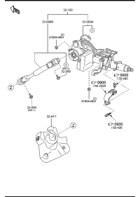 DF713210XK-COLUMN ASSY-STEERING