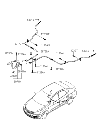 59760T9000-Cable assy-parking brake, lh