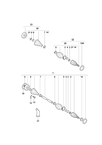 6QD407272N-Swing shaft with cv joint