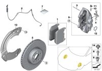 34356873864-Sensor, front brake wear, rh/lh