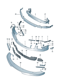 3W3807681F-GRILLE ASSY-REAR COOLER,OUTLET