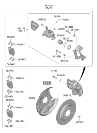 58210O3000-Brake assy-rr wheel, lh