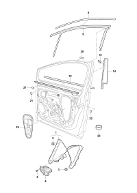 30D837461-WINDOW WINDER LH FRT/A6