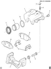 25843041-Caliper, brake (w/o brake pad & bracket) (incl. 8-12) (AC-DELCO #25843041)