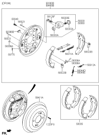 58400F9000-DRUM BRAKE ASSY-RR RH