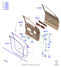 FL3Z1622801A-HINGE ASSY-FR DR UPR LH