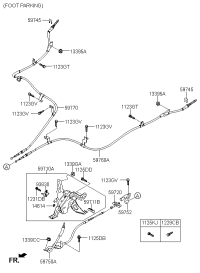 597602W500-Cable assy-parking brake, lh