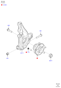 DG9C2C300A3A-WHEEL HUB REAR-EVOQUE