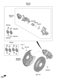 58210BU500-Brake assy-rr wheel, lh