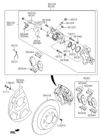 58311A4B00-CALIPER KIT-RR BRAKE,RH