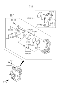 58180A4A00-CALIPER KIT-FR BRAKE,LH