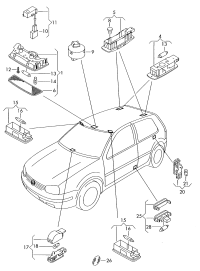 1J0947411E-Lamp assy, dr warning