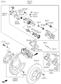 58210H2300-Brake assy-rr wheel, lh