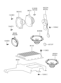 963603B700-SPEAKER ASSY-RR PACKAGE TRAY,L