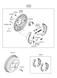 582521G300-PLATE ASSY-RR BRAKE BACK RH