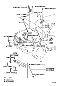 5345069105-SUPPORT ASSY, HOOD, LH