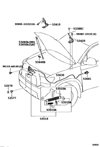 534100C030-HINGE ASSY, HOOD, RH