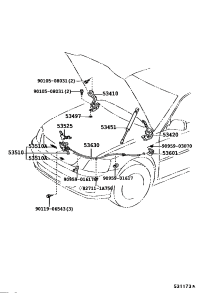 5341033120-HINGE ASSY, HOOD, RH