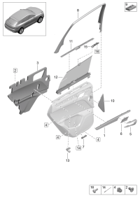 95B8670615Q0-Garnish, for door trim paint black