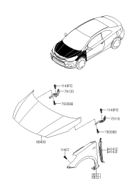 79110A7000-Hinge, Hood, LH