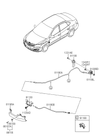 811300Q500-Lock assy-hood