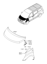 663114H501-Panel-fender, lh
