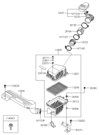0K52X13220-HOSE-AIR INTAKE