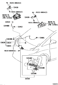 5363058050-CABLE ASSY, HOOD